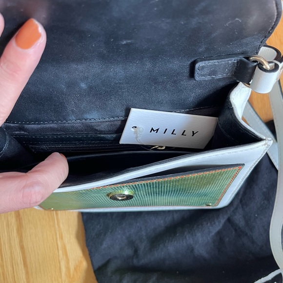 Milly White Small Leather Crossbody Bag - Picture 7 of 10